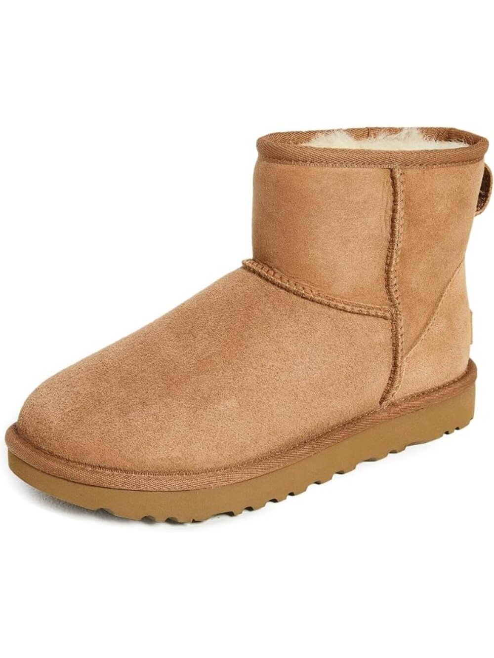 Ugg Women's Chestnut Round Toe Imported Leather Classic Mini Ii Ankle Boots